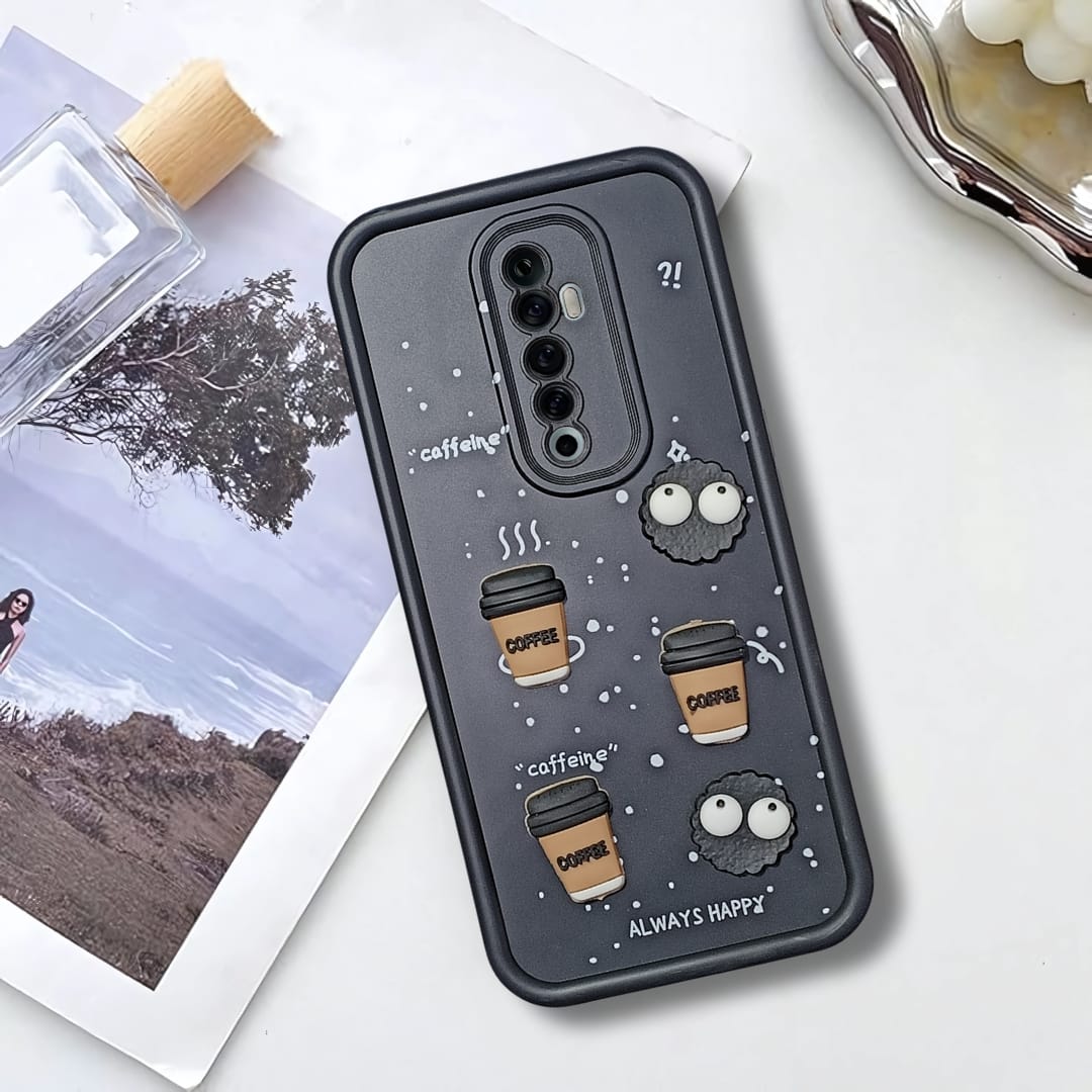 (Buy 1 Get 1 Free) Black COFFEE Silicone case for Oppo Reno 2F