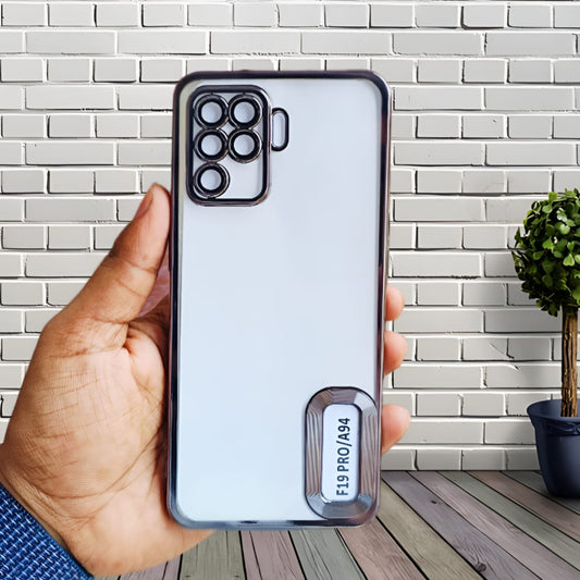 (Buy 1 Get 1 Free) Black Transparent Case for Oppo F19 Pro