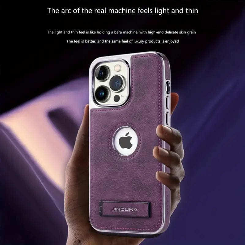 (Buy 1 Get 1 Free) Exclusive Leather Bracket Holder iPhone Case