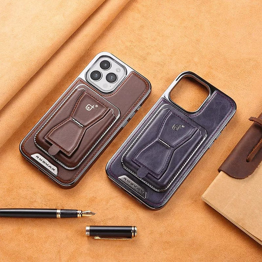 (Buy 1 Get 1 Free) Premium Leather Case with Card Holder & Magnet For iPhone