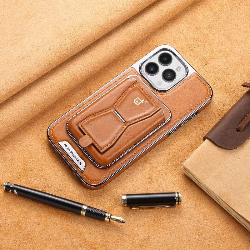 (Buy 1 Get 1 Free) Premium Leather Case with Card Holder & Magnet For iPhone