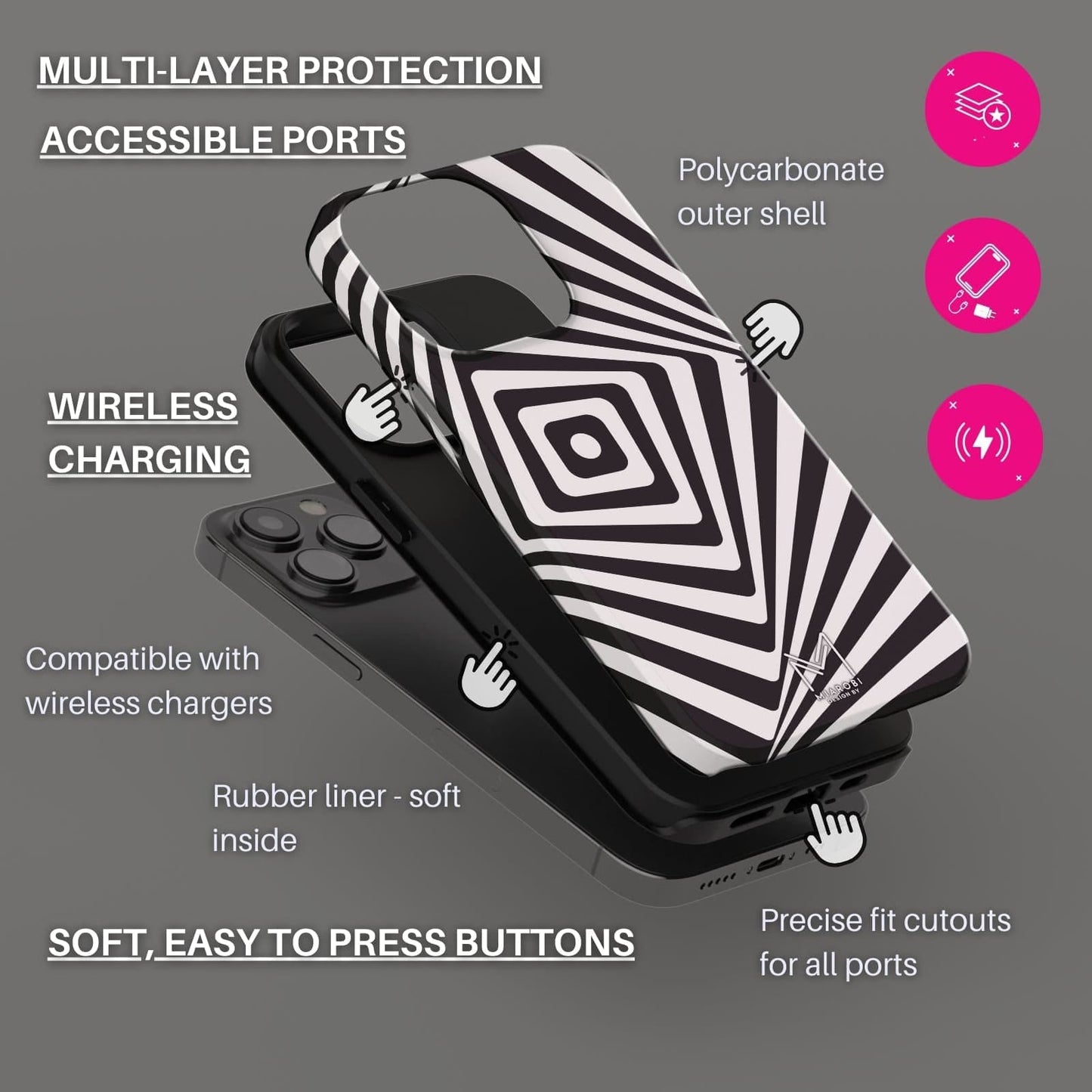 (Buy 1 Get 1 Free) Black & White Harmony Case For iPhone
