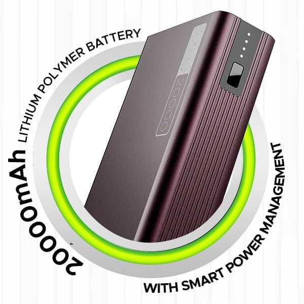 Powerbank with 20000mAh battery capacity with Smart IC protection