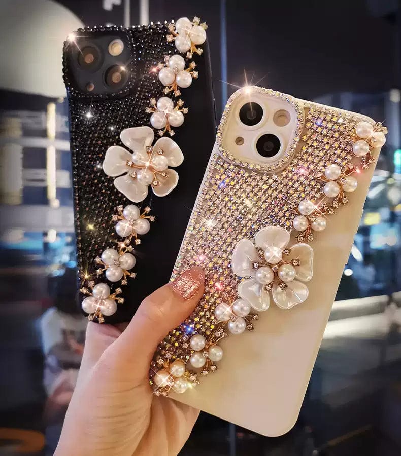 (Buy 1 Get 1 Free) Royal Pearl Floral Diamond Case