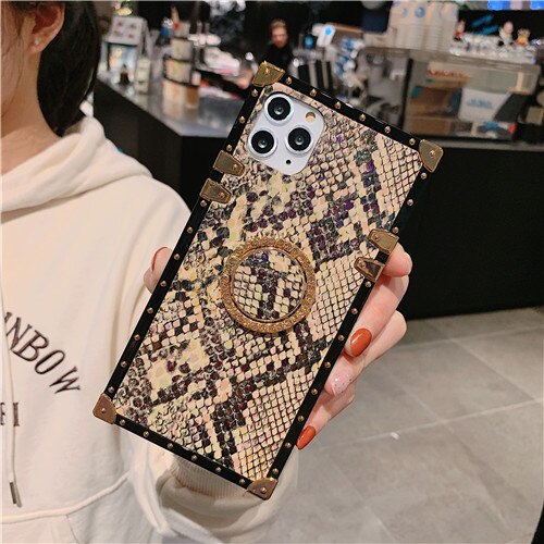 (Buy 1 Get 1 Free) Animal Texture Case with Ring