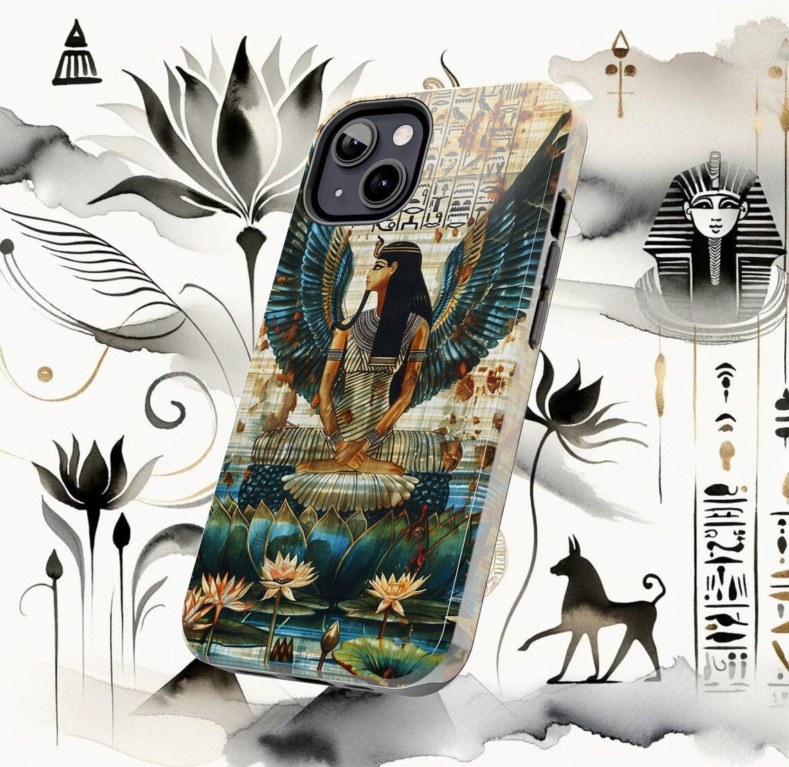 (Buy 1 Get 1 Free) Ancient Wings of Maat Phone Case | Egyptian Deity Art Cover