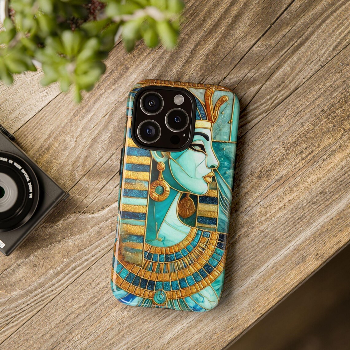 (Buy 1 Get 1 Free) Egyptian Pharaoh Phone Case, Egypt Phone Cases, Gem Stone Phone Case for iPhone