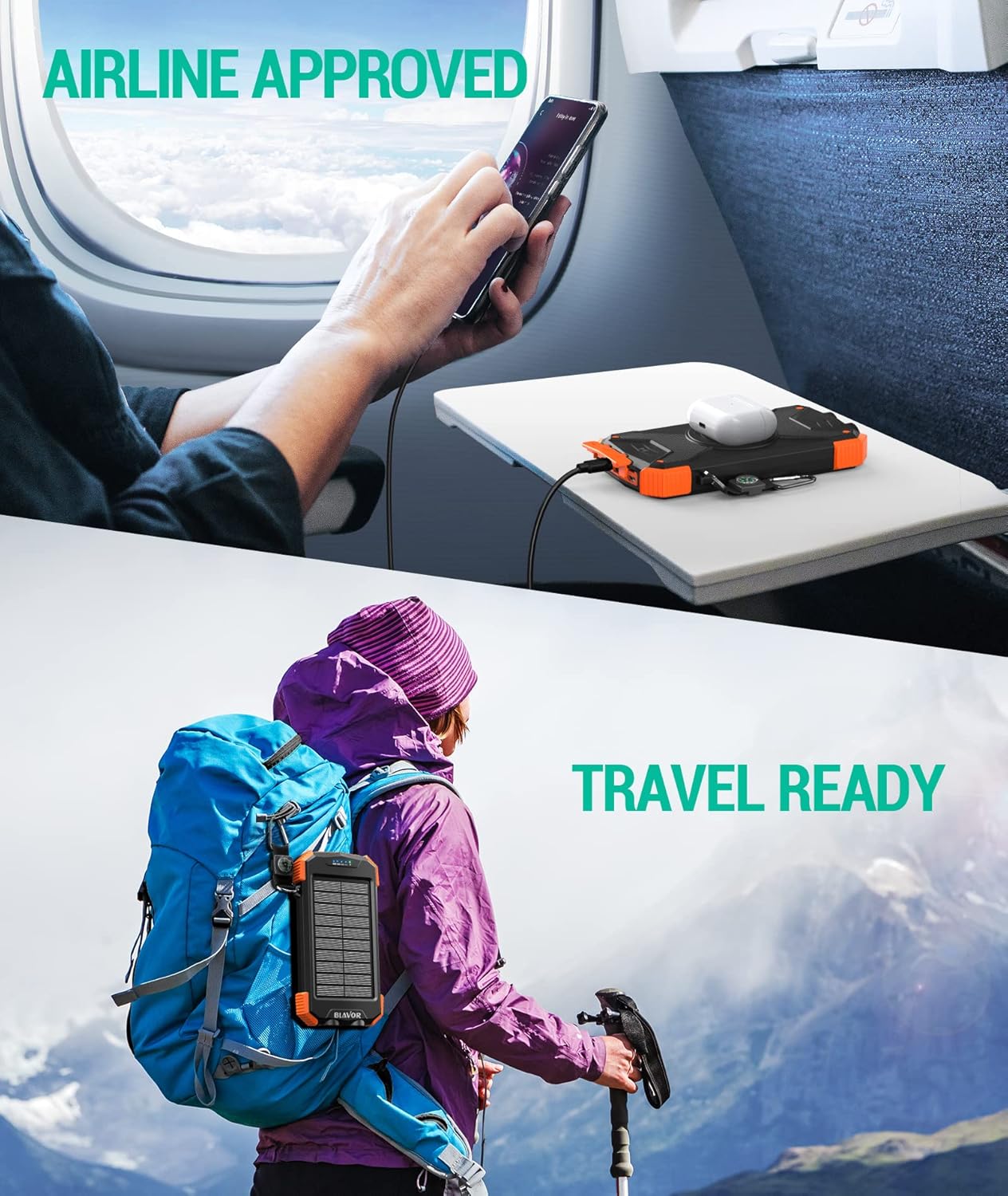 Solar Power Bank, 10,000mAh