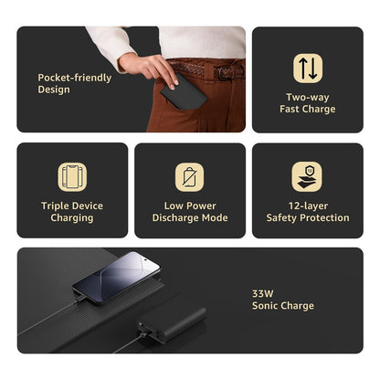Pocket Power Bank pro 10000mAh 33W Super Fast Charging PD
