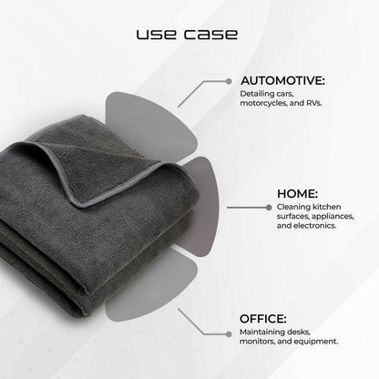 SOFTSPIN Microfiber Cloth - 4 pcs - 40x40 cms - 350 GSM Grey! Thick Lint & Streak-Free Multipurpose Cloths - Automotive Microfibre Towels for Car Bike Cleaning Polishing Washing & Detailing
