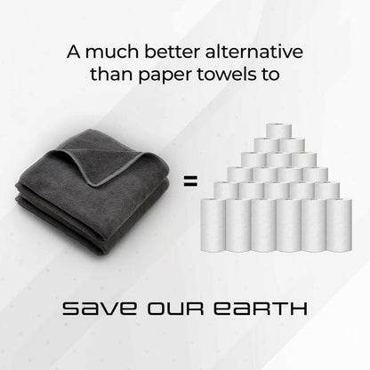 SOFTSPIN Microfiber Cloth - 4 pcs - 40x40 cms - 350 GSM Grey! Thick Lint & Streak-Free Multipurpose Cloths - Automotive Microfibre Towels for Car Bike Cleaning Polishing Washing & Detailing