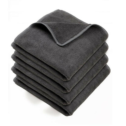 SOFTSPIN Microfiber Cloth - 4 pcs - 40x40 cms - 350 GSM Grey! Thick Lint & Streak-Free Multipurpose Cloths - Automotive Microfibre Towels for Car Bike Cleaning Polishing Washing & Detailing