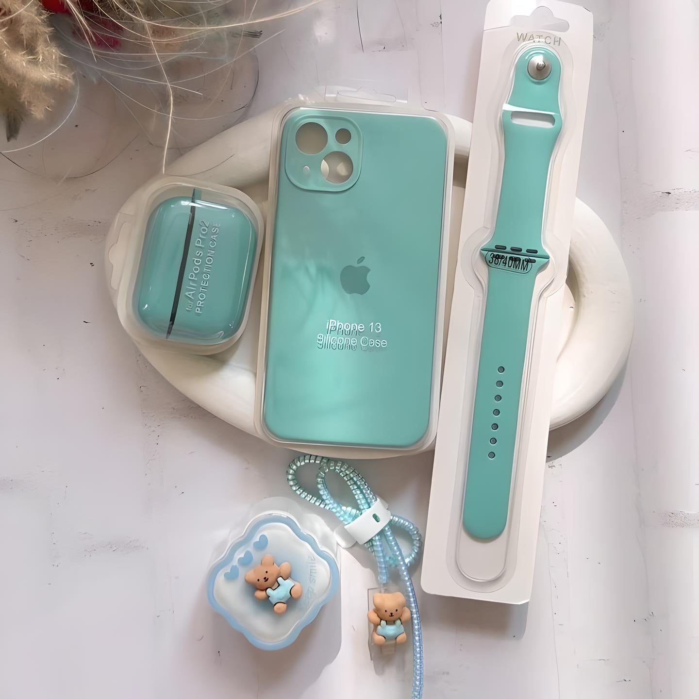 Matching iPhone Case, Airpods Case, Apple Watch Band and Charger Cable Case