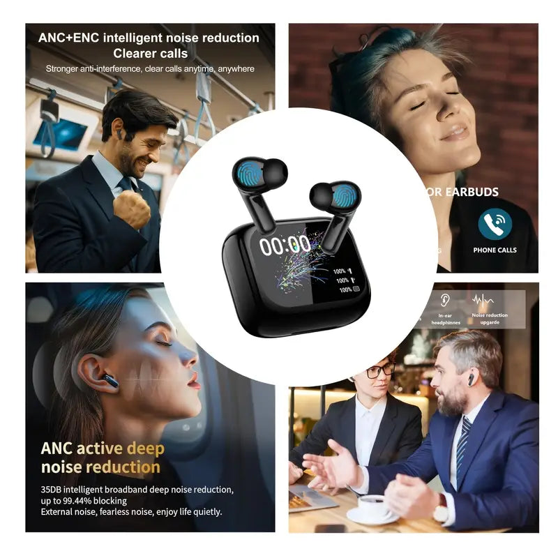 AI Smart Instant Language Translation Earbuds with LED Touch Display, Support 144 Languages