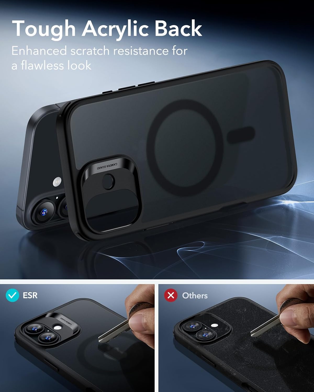 (Buy 1 Get 1 Free) iPhone 16 Back Case Cover with MagSafe (Black)