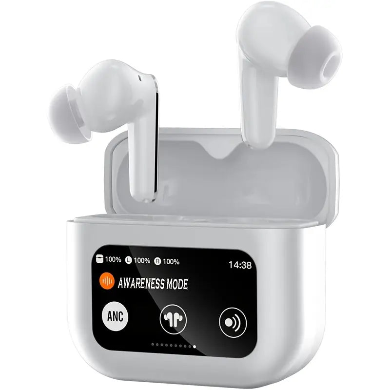 Wireless 5.4 Smart Headphones, Versatile Touchscreen Earbuds with 5 EQ Modes, 48H In-Ear Bass Stereo with ANC