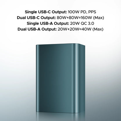 Power bank with 27000mAh Capacity, 160W Total Output, 12-Layer Smart IC Protection