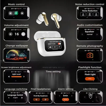 LCD Screen Wireless in-ear Sports Running Noise Cancelling // Games Wireless Ultra-long Endurance Headphones