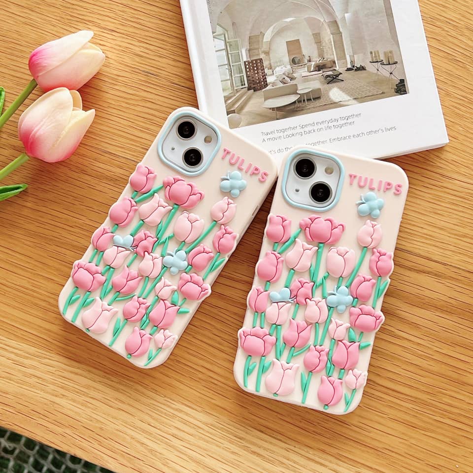 (Buy 1 Get 1 Free) Pink Soft Tulip Case