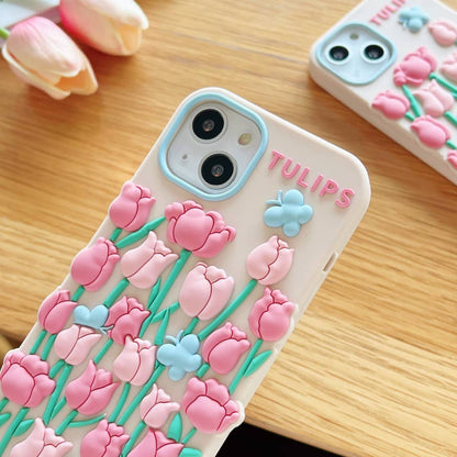 (Buy 1 Get 1 Free) Pink Soft Tulip Case