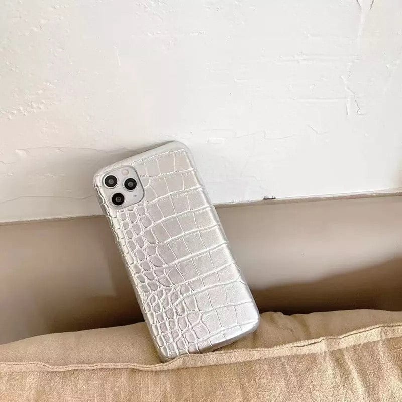 (Buy 1 Get 1 Free) Silver Croc Case