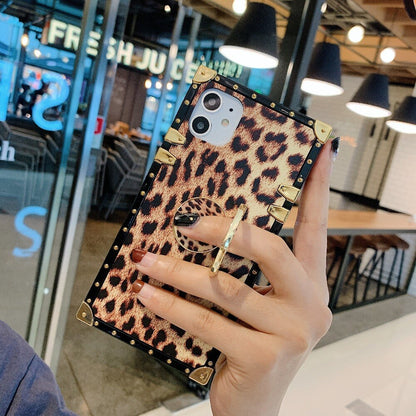 (Buy 1 Get 1 Free) Luxury Leopard Brown Square Case