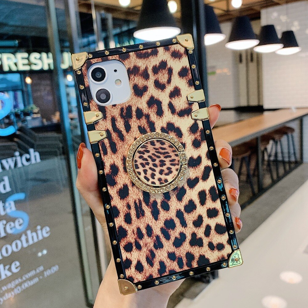 (Buy 1 Get 1 Free) Luxury Leopard Brown Square Case