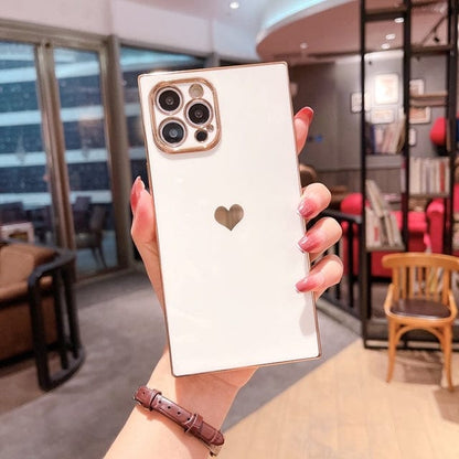 (Buy 1 Get 1 Free) Glossy Square Love Phone Case