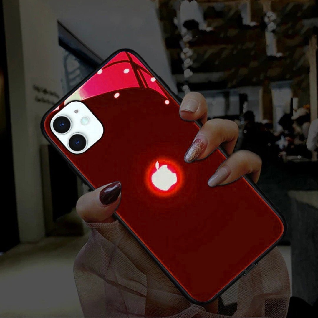 (Buy 1 Get 1 Free) LED Logo Glass Back Case - iPhone