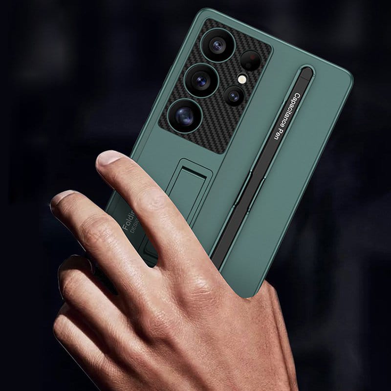 (Buy 1 Get 1 Free) Vanguard Frosted Hard Shell Pen Slot Bracket Case - Samsung