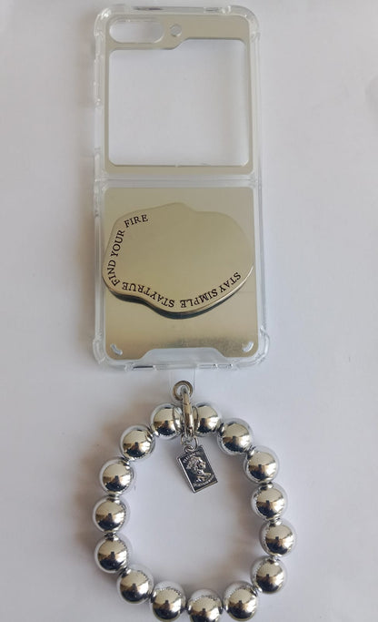 (Buy 1 Get 1 Free) Luxury Mirror Stone Samsung Case with Silver Beads