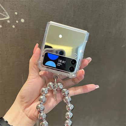 (Buy 1 Get 1 Free) Luxury Mirror Stone Samsung Case with Silver Beads