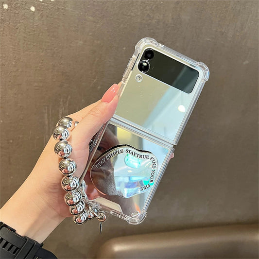(Buy 1 Get 1 Free) Luxury Mirror Stone Samsung Case with Silver Beads