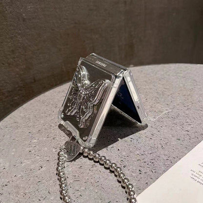 (Buy 1 Get 1 Free) Silver 3D Butterfly Flip Case