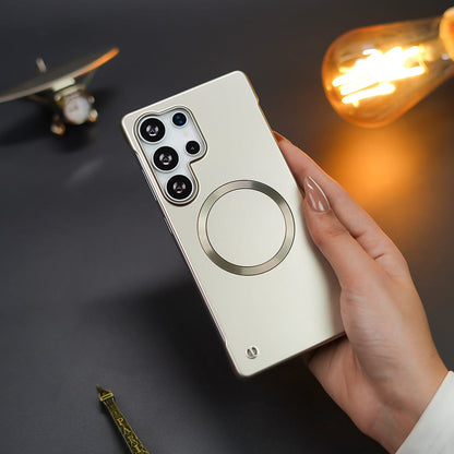 (Buy 1 Get 1 Free) Elegant Metal Paint Borderless Magsafe Case - Samsung