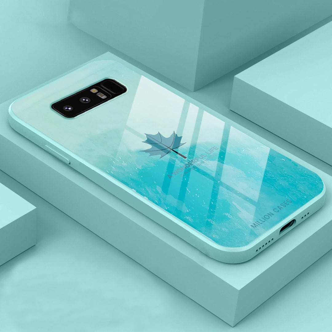 (Buy 1 Get 1 Free) Watercolor Mapple Leaf Glass Case - Samsung