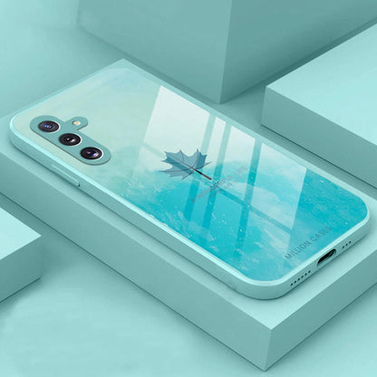 (Buy 1 Get 1 Free) Watercolor Mapple Leaf Glass Case - Samsung