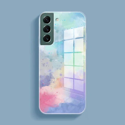 (Buy 1 Get 1 Free) Watercolor Splatter Glass Back Case - Samsung