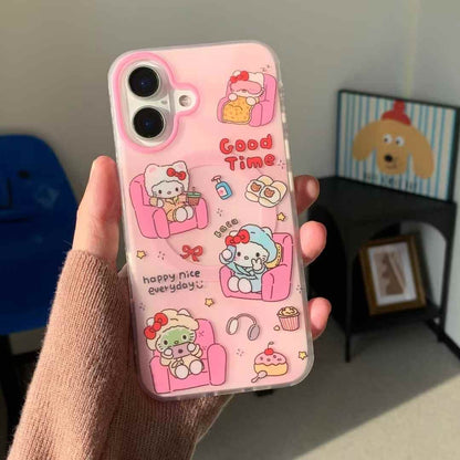 (Buy 1 Get 1 Free) Kitty Sitting On Chair Silicon iPhone Case With Magsafe Holder