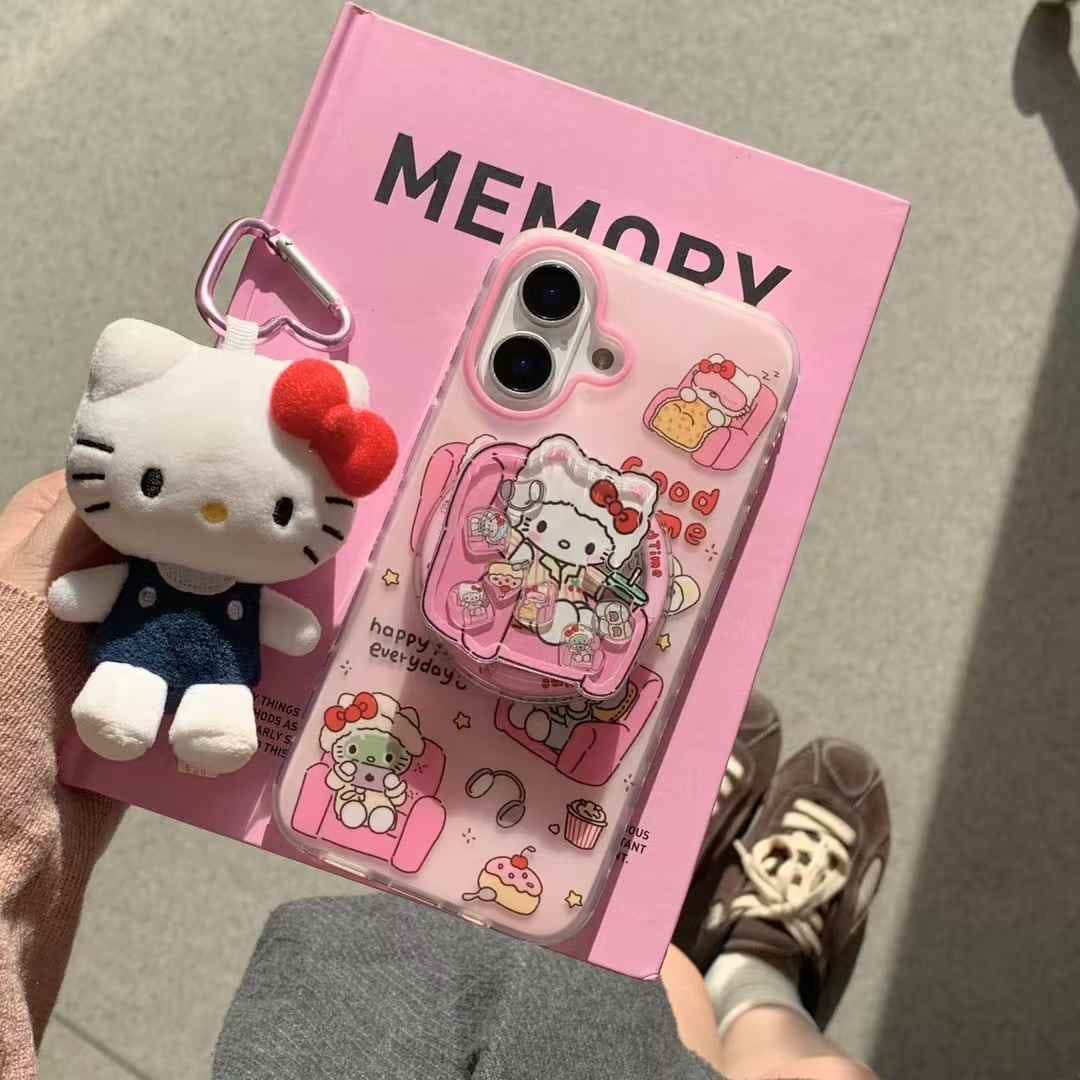 (Buy 1 Get 1 Free) Kitty Sitting On Chair Silicon iPhone Case With Magsafe Holder