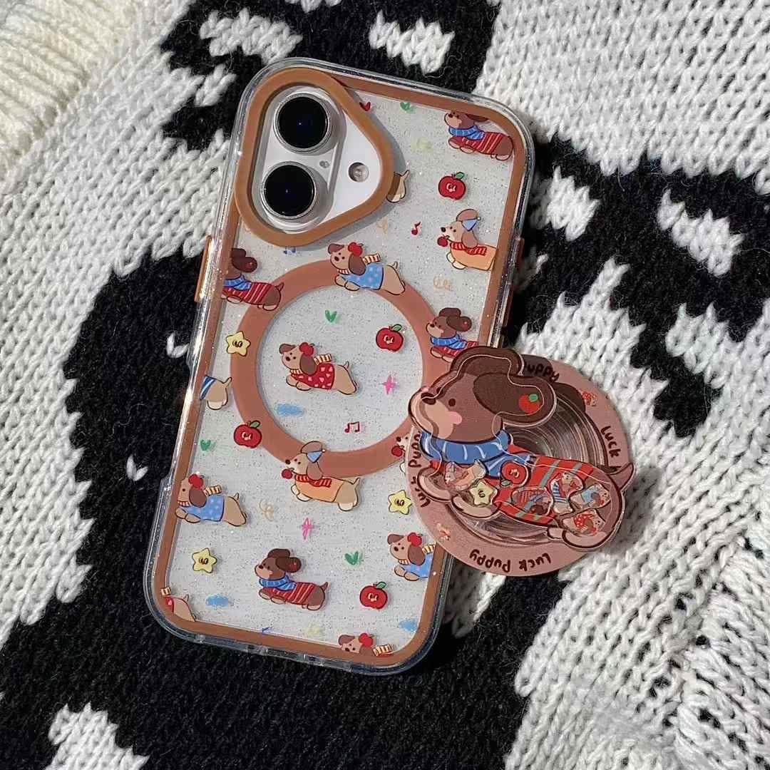 (Buy 1 Get 1 Free) Luck Puppies Silicon iPhone Case With Magsafe Holder