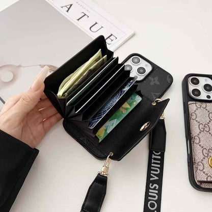(Buy 1 Get 1 Free) Luxury Leather Designer Wallet Card Holder Case for iPhone
