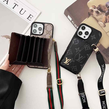 (Buy 1 Get 1 Free) Luxury Leather Designer Wallet Card Holder Case for iPhone