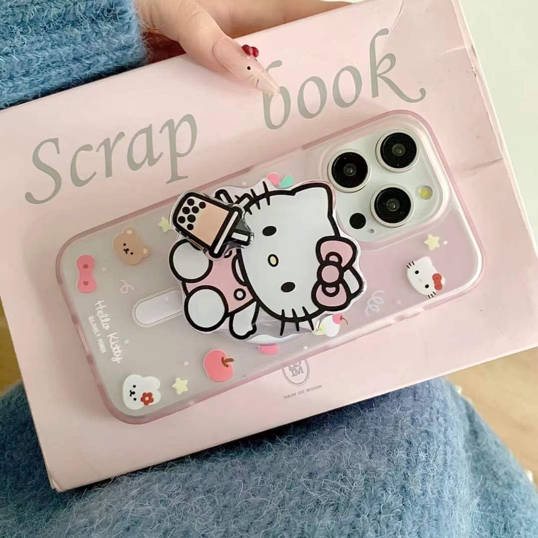 (Buy 1 Get 1 Free) Kitty Cartoon Ripple Case For iPhone With Magsafe Holder