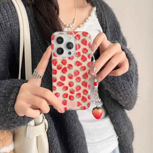 (Buy 1 Get 1 Free) Strawberry Pattern Silicon iPhone Case