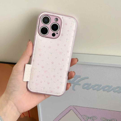 (Buy 1 Get 1 Free) Floral Bow Leather Case For iPhone