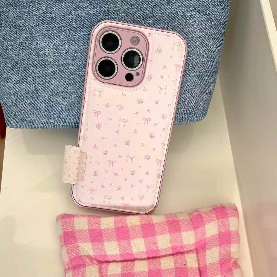 (Buy 1 Get 1 Free) Floral Bow Leather Case For iPhone