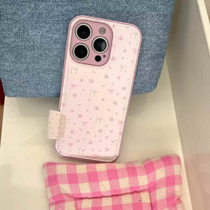 (Buy 1 Get 1 Free) Floral Bow Leather Case For iPhone