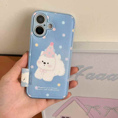 (Buy 1 Get 1 Free) Puppies Are Always Sincere ! Leather Case For iPhone