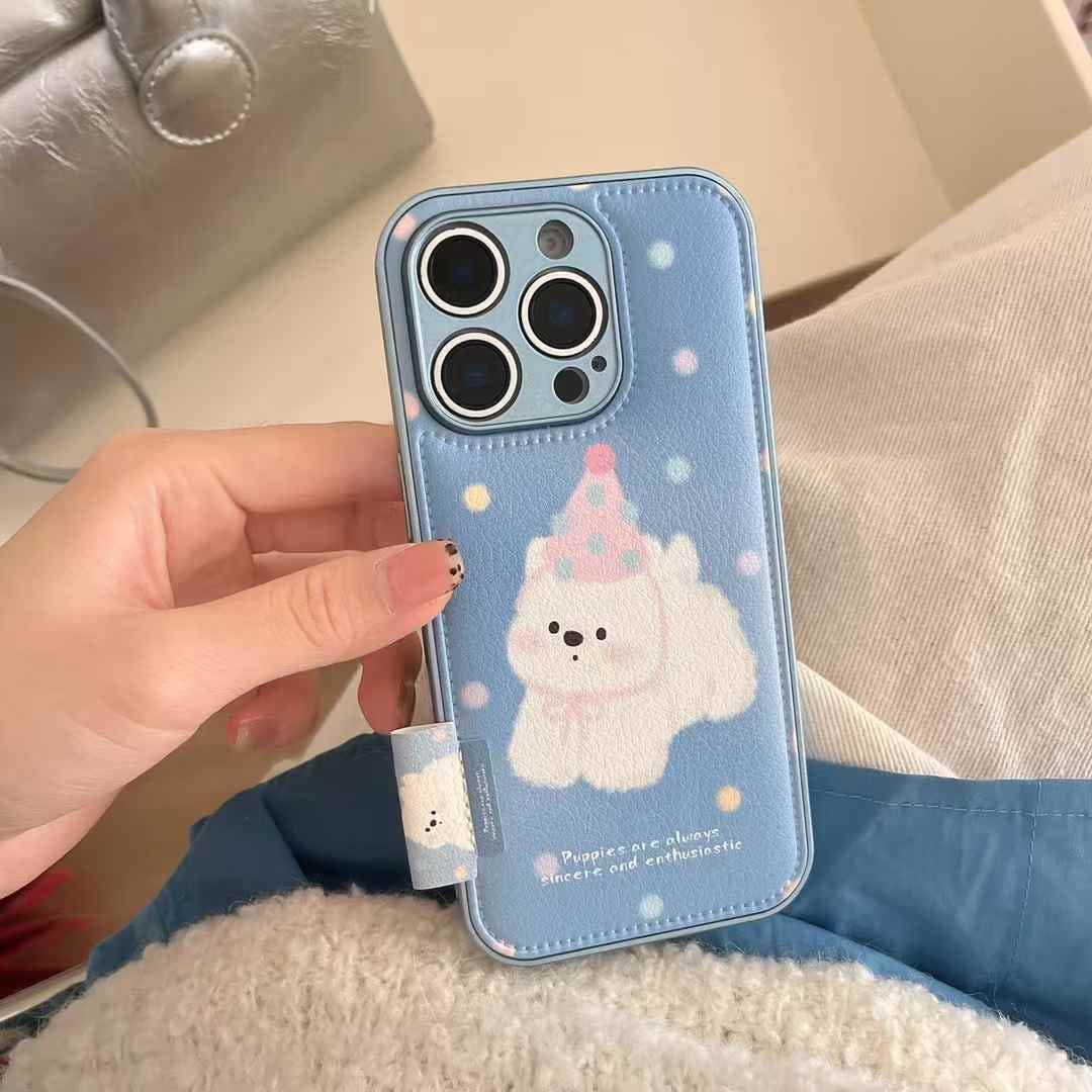(Buy 1 Get 1 Free) Puppies Are Always Sincere ! Leather Case For iPhone